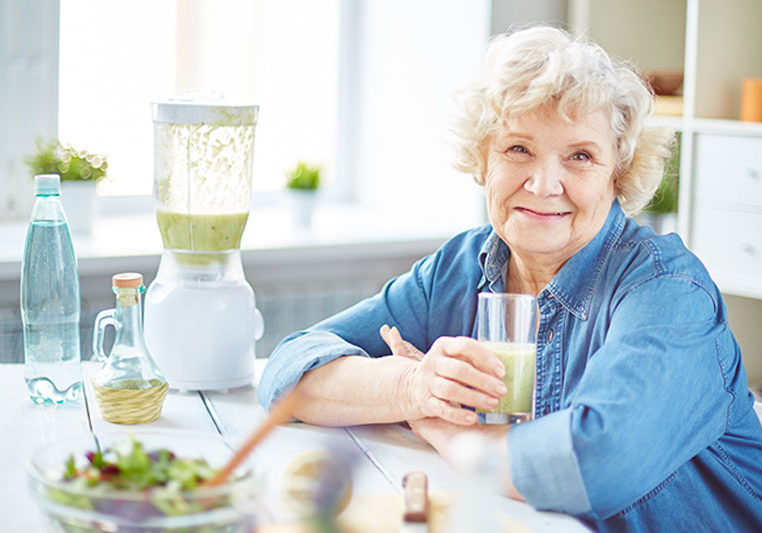 Making a smoothie is a great way to get more fruits and veggies into a senior’s diet.
